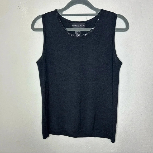 August Silk 100% Silk Black Sleeveless Top Size Small - Picture 1 of 6